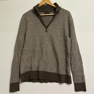 UNTUCKIT Quarter Zip Pullover Sweater Textured Knit Casual Brown XL